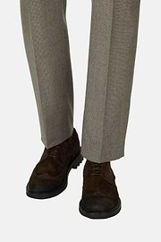 Derby Shoes in Suede Leather, Dark brown, thumb, 2