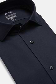 Camisa estilo polo de punto japonés regular fit, AZUL MARINO OSCURO, hi-res