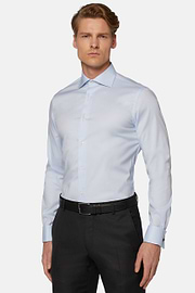 Stretch P.Point D.Cuff Windsor Collar Shirt Slim F, Light blue, hi-res