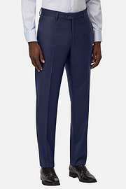 Pure Wool Bird's Eye Trousers, Bluette, hi-res