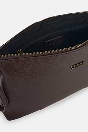 Crossbody Bag in Leather-Effect Fabric, Dark brown, thumb, 5