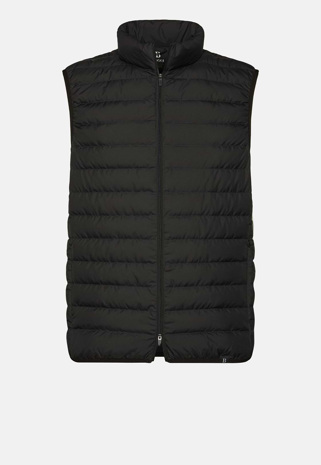 Gilet En Tissu Recyclé En Duvet D'Oie, Noir, hi-res