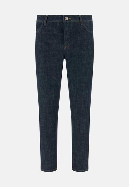 Dark Blue Stretch Denim Jeans, Dark Blue, hi-res