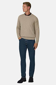 Crew Neck Jumper in Wool Blend, Sand, thumb, 2