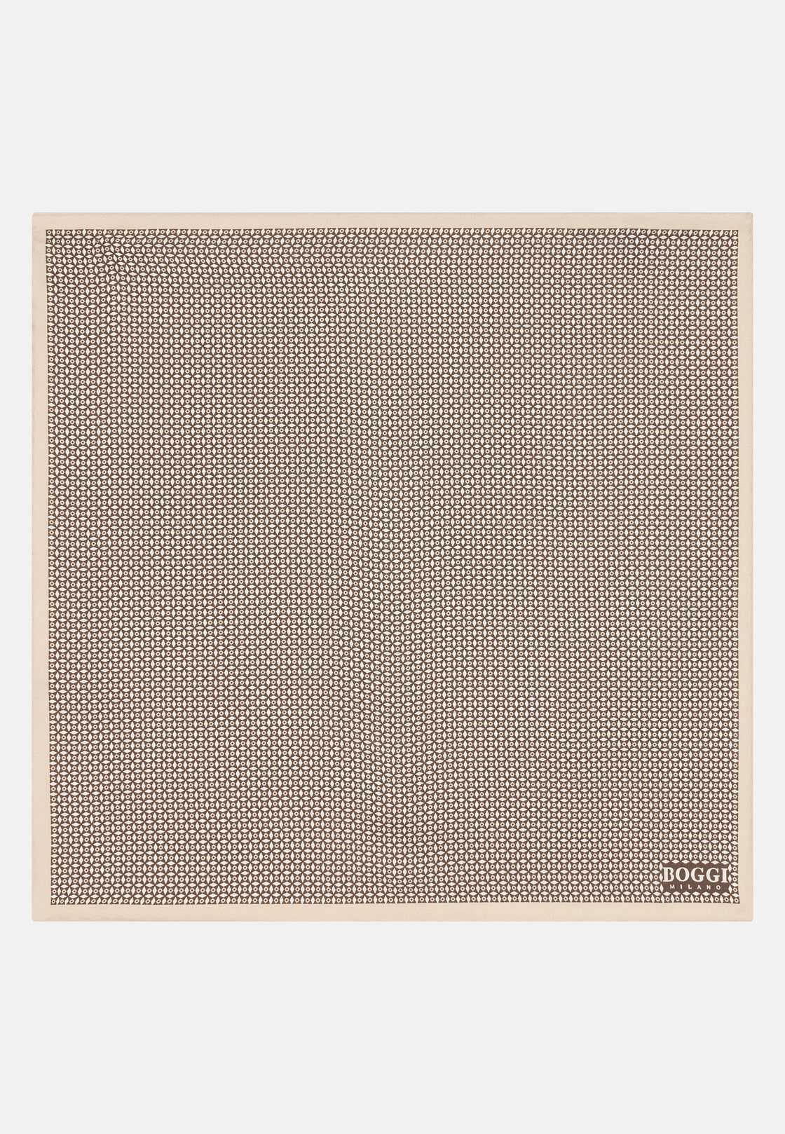 Geometric Silk Pocket Square, Cream, hi-res, 2