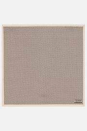 Geometric Silk Pocket Square, Cream, thumb, 2