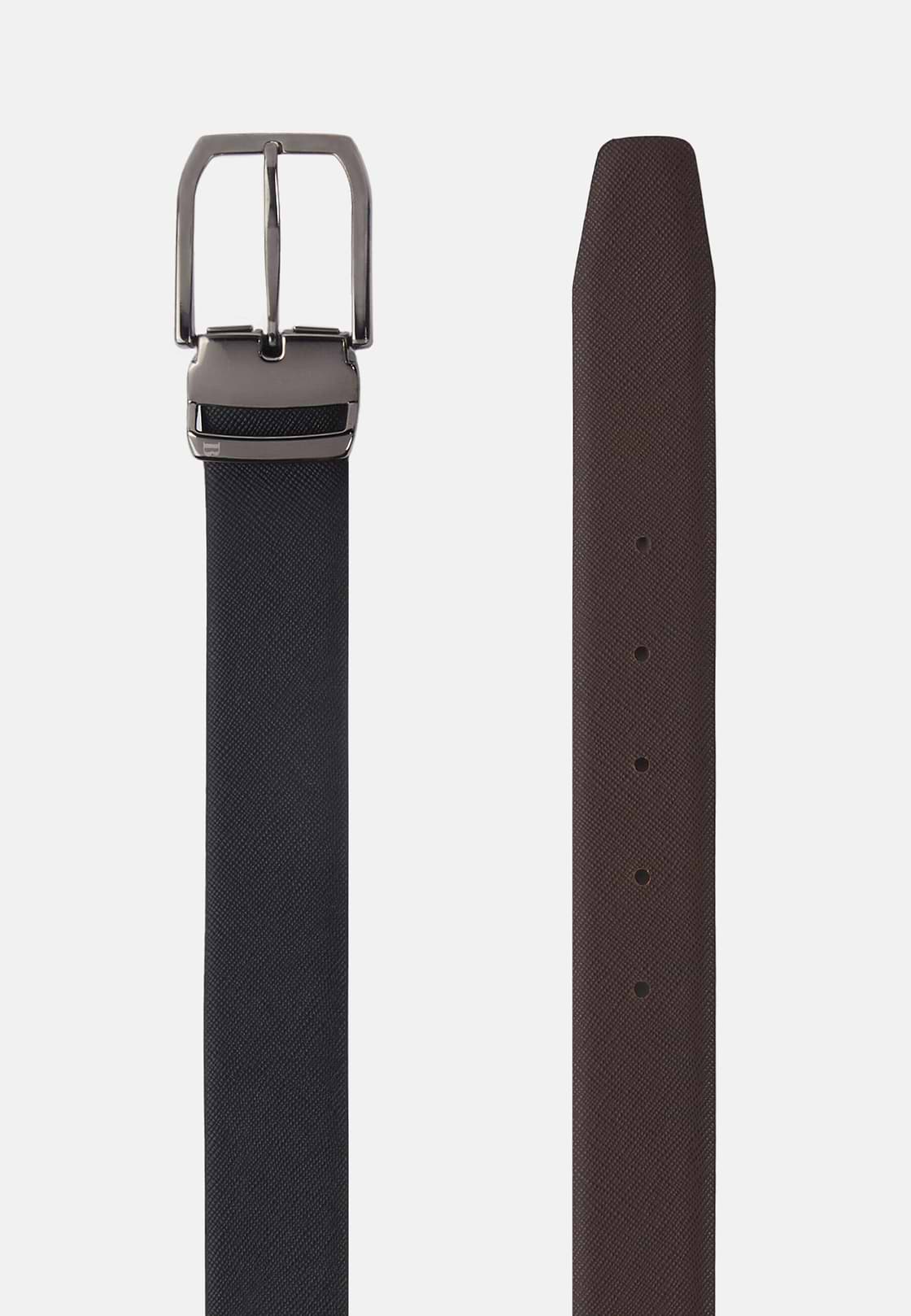 Reversible Belt in Printed Leather, Black, hi-res
