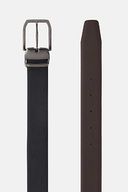 Reversible Belt in Printed Leather, Black, hi-res