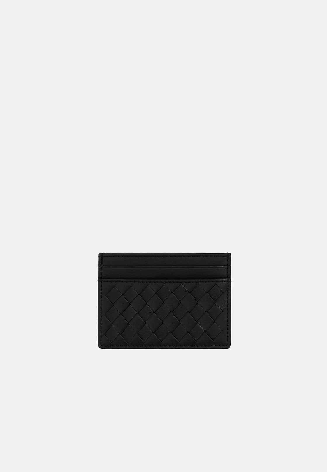 Leather Credit Card Holder, Black, hi-res