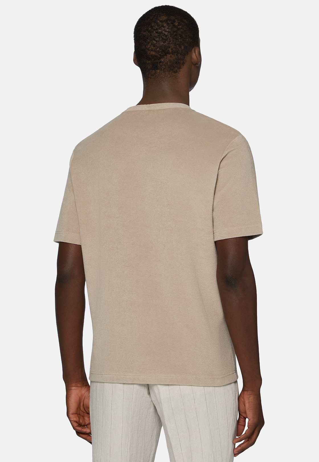 T-Shirt Aus Baumwolle Und Nylon, Beige, hi-res