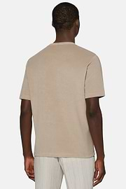 T-Shirt Aus Baumwolle Und Nylon, Beige, hi-res