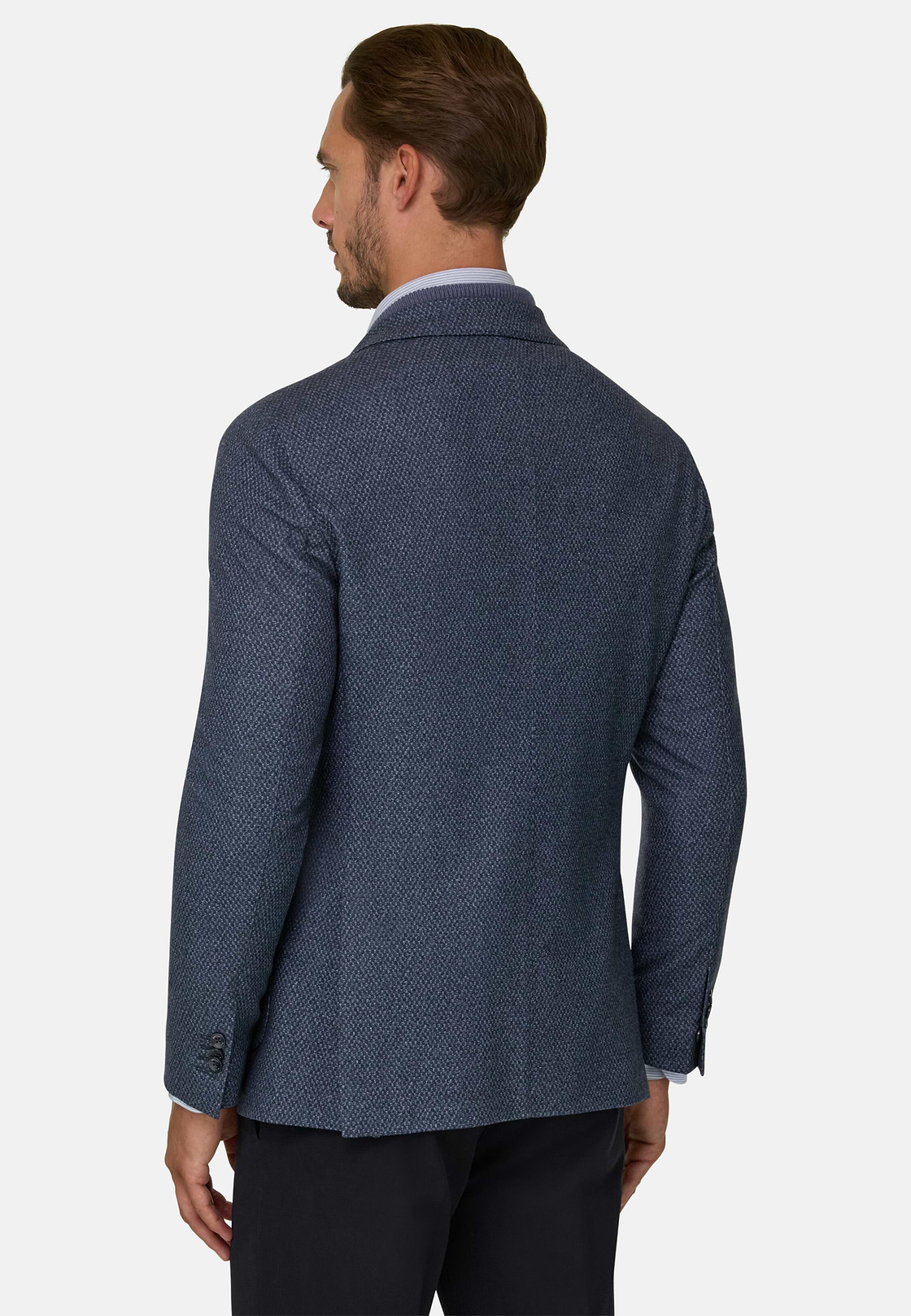 Blazer Micro Patterned Wool Blend, Navy blue, hi-res, 4
