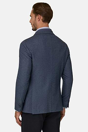 Blazer Micro Patterned Wool Blend, Navy blue, thumb, 4