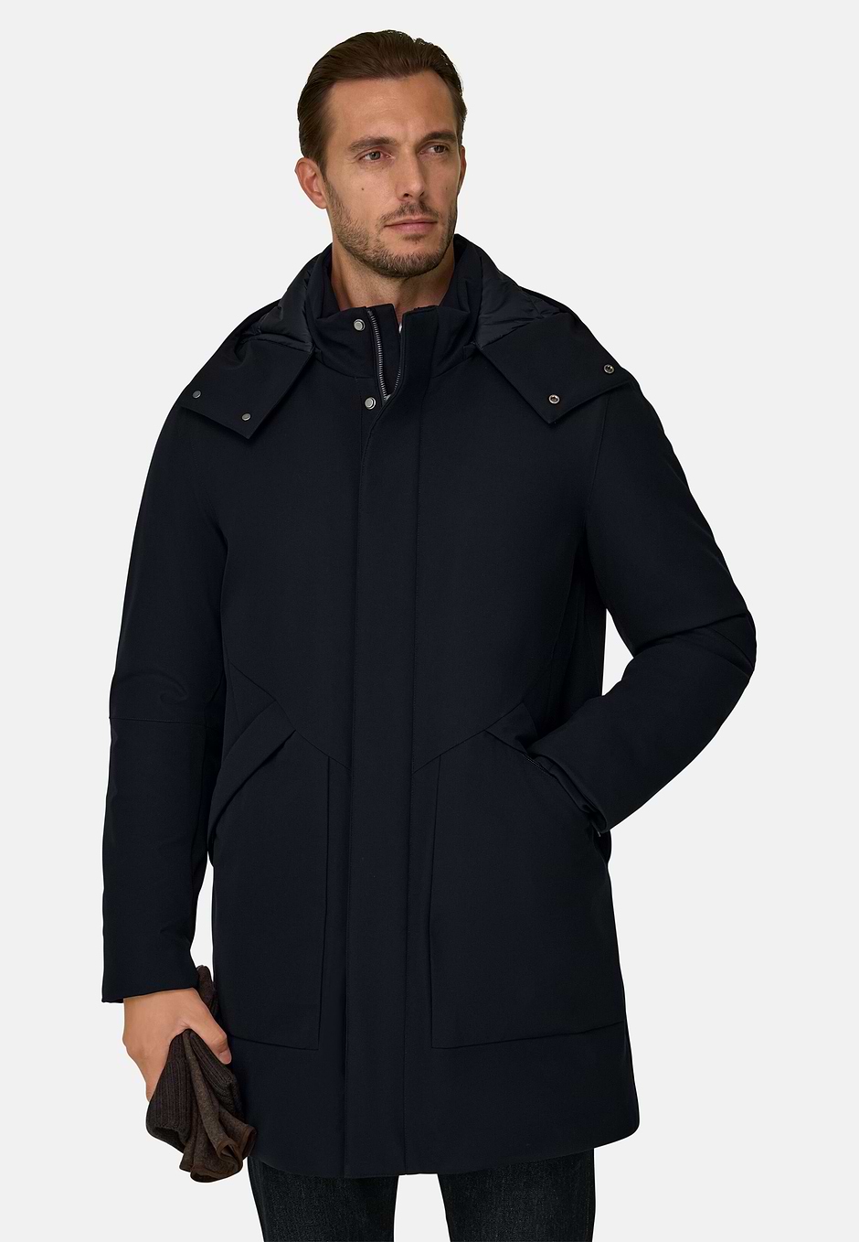 Parka in Technical Fabric B Tech, Navy blue, hi-res