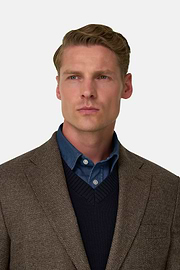 Blazer Micro Patterned Wool Cashmere, Brown, thumb, 3