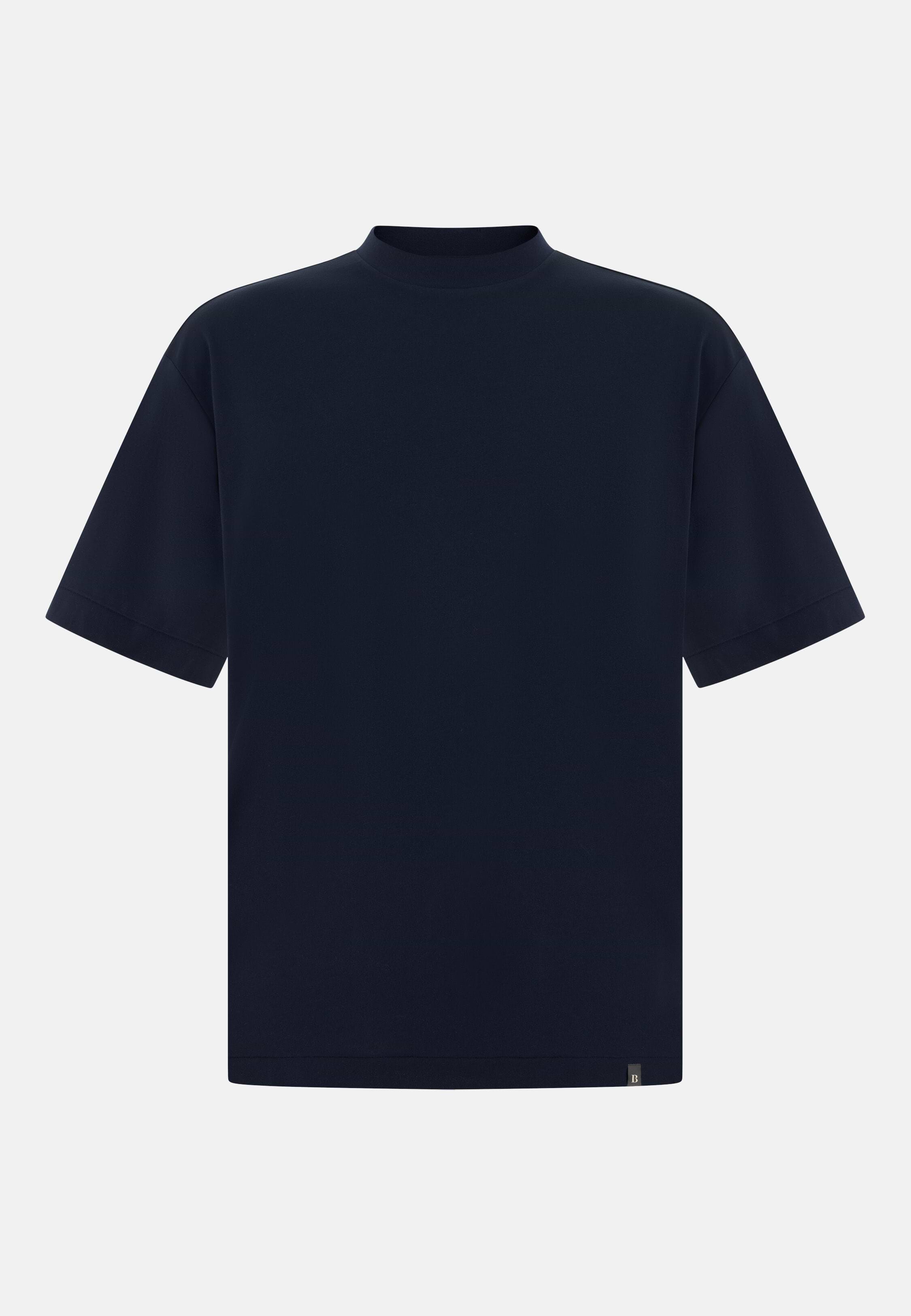 Men's T-Shirt With S.Cafè® Yarn, Navy blue | Boggi Milano
