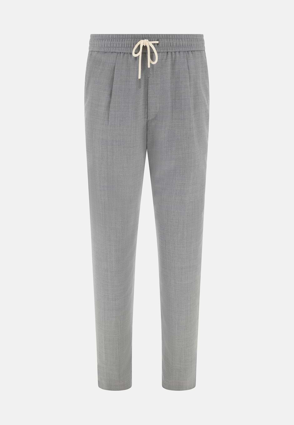Pantaloni in Lana Con Coulisse, Light grey, hi-res