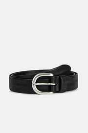 Embossed Leather Belt, Black, hi-res