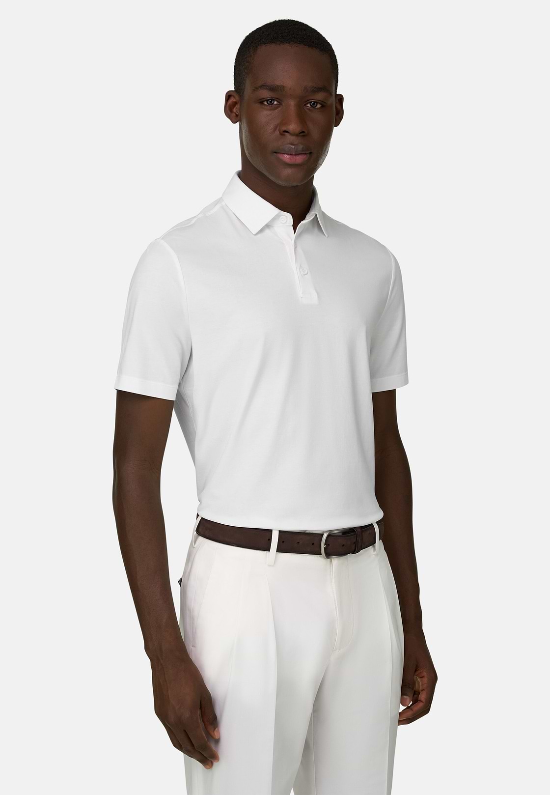 Polo Aus Elastischer Supima-Baumwolle, Weiß, hi-res, 2