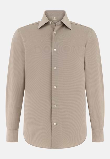 Polo En Jersey Japonais Regular Fit, Marron, hi-res