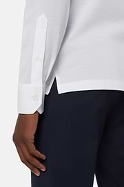 Camisa Estilo Polo De Piqué Hilo De Escocia Slim Fit, Blanco, hi-res