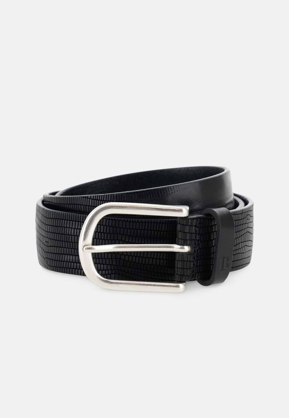 Belt Printed Leather, Black, hi-res, 1