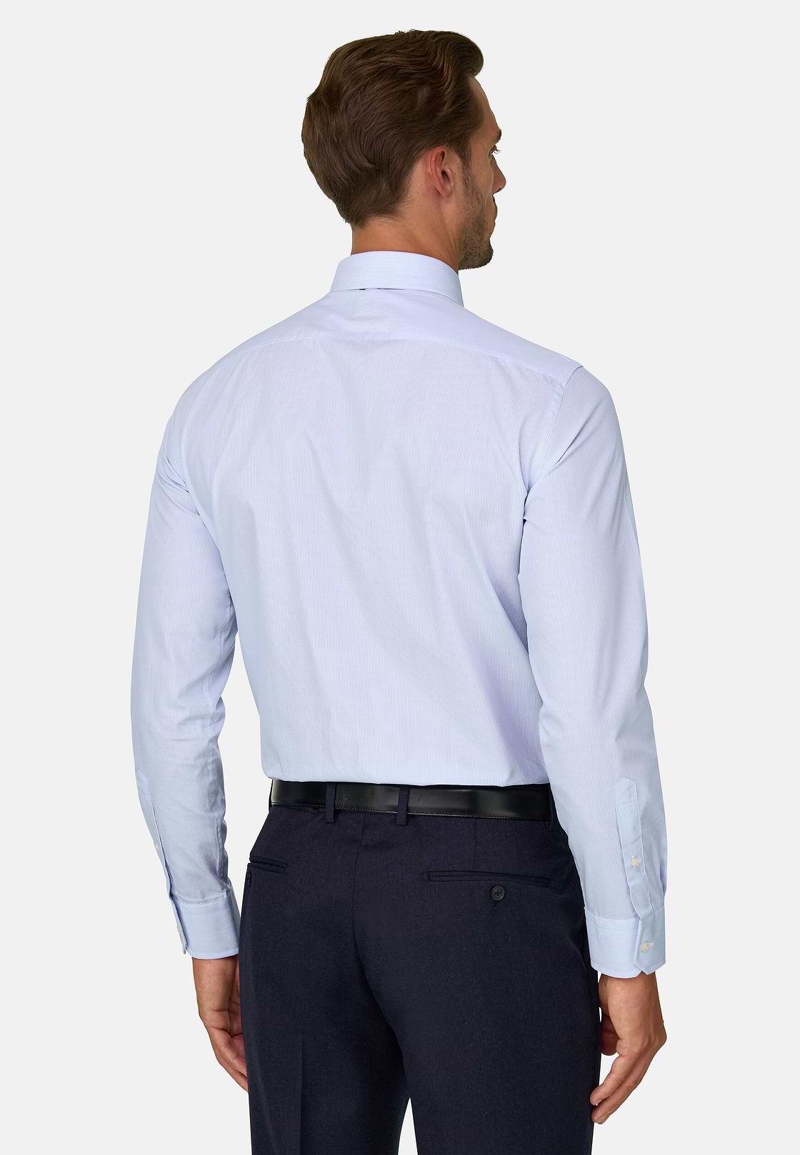 Shirt Striped Cotton Slim Fit, Light Blue, hi-res, 6