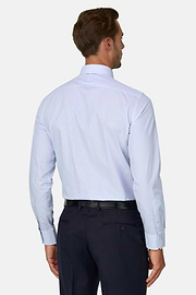 Shirt Striped Cotton Slim Fit, Light Blue, thumb, 6