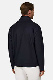 Bomber in Wool, Navy blue, thumb, 4