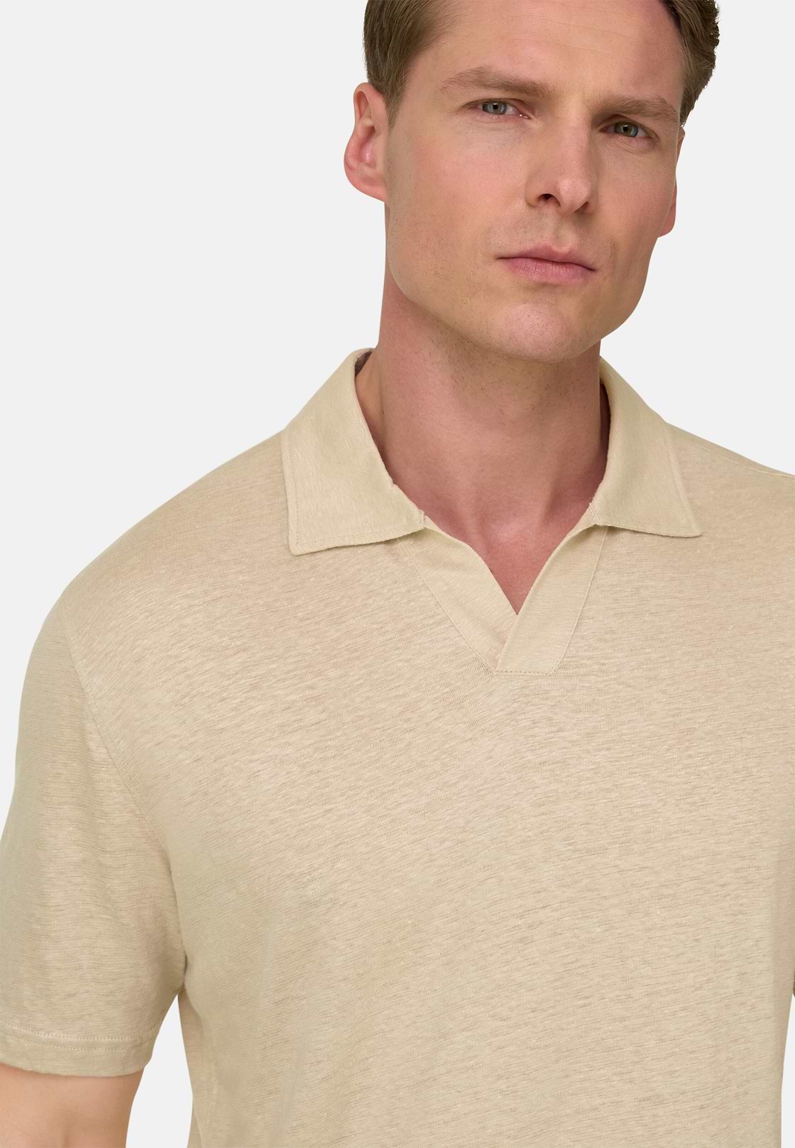Polo En Jersey De Lin Extensible, Sable, hi-res, 4