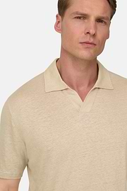 Polo En Jersey De Lin Extensible, Sable, thumb, 4