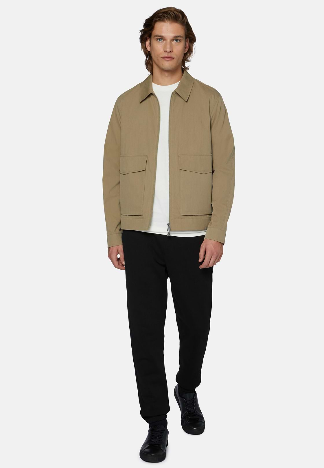 Bomber En Coton Nylon, Beige, hi-res