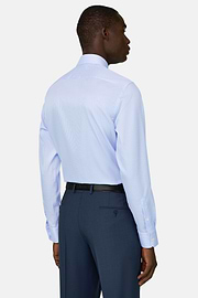 Slim Fit Striped Cotton Shirt, Light Blue, thumb, 3