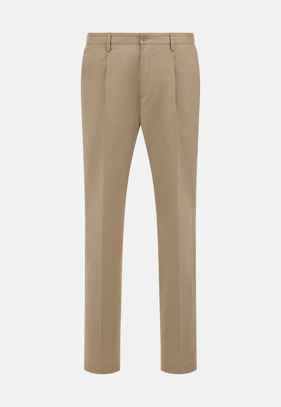 Hose aus Baumwoll-Stretch mit Abnähern., Taupe, hi-res