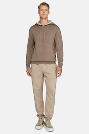 Groene Hoodie Van Wol Nylon Katoen, Taupe, hi-res