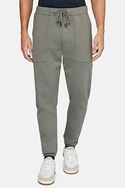 Cotton Trousers, Green, hi-res