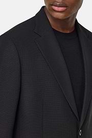 Giacca In Pura Lana Crepe, Nero, hi-res