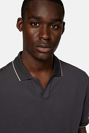 High-Performance Piqué Polo Shirt, Black, hi-res