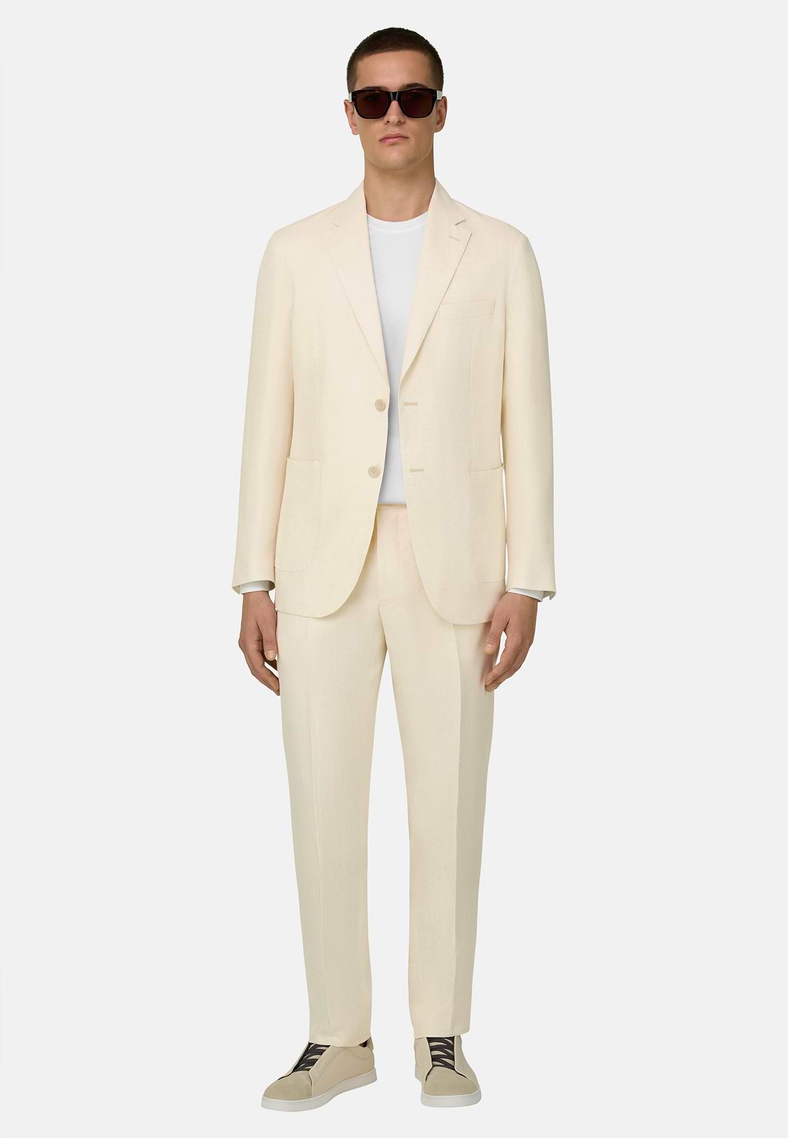 Herringbone Linen Suit, Sand, hi-res, 2