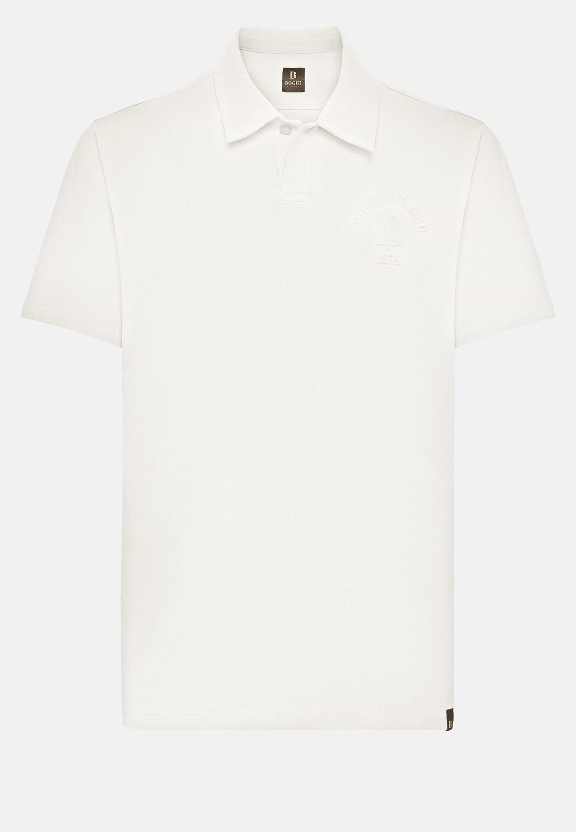 Organic Cotton Blend Jersey Polo Shirt, White, hi-res