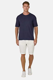 Cotton and Viscose Jersey T-Shirts, Navy blue, hi-res