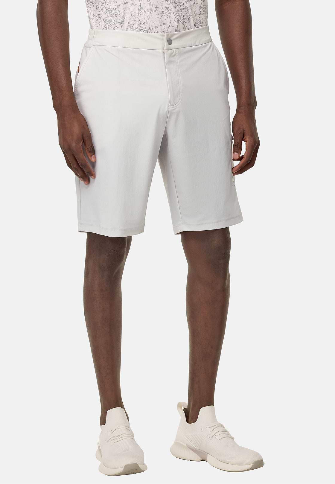 Stretch Nylon Bermuda Shorts, Ice, hi-res