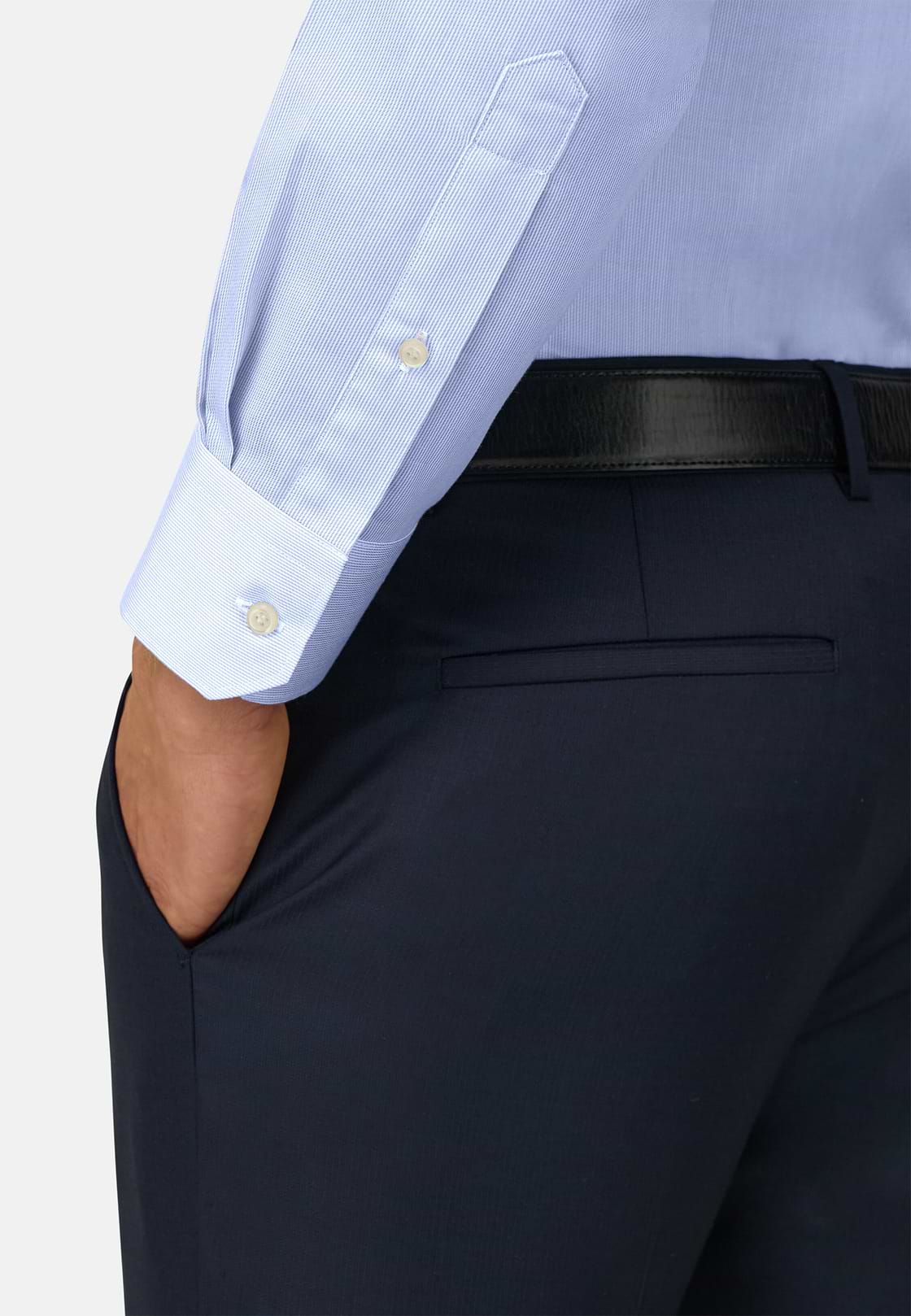 Overhemd Gestreept Twill Katoen Slim Fit, Light Blue, hi-res, 4