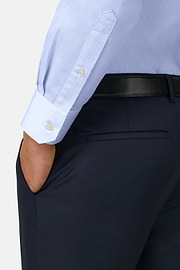 Overhemd Gestreept Twill Katoen Slim Fit, Light Blue, thumb, 4