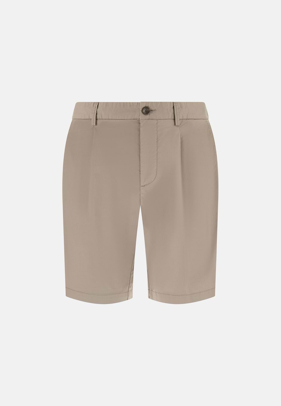 Stretch Cotton Coulisse Short Pants, Taupe, hi-res