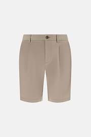 Bermuda In Cotone Con Coulisse, Taupe, thumb, 5