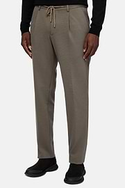 B Tech Wool Trousers, Taupe, hi-res