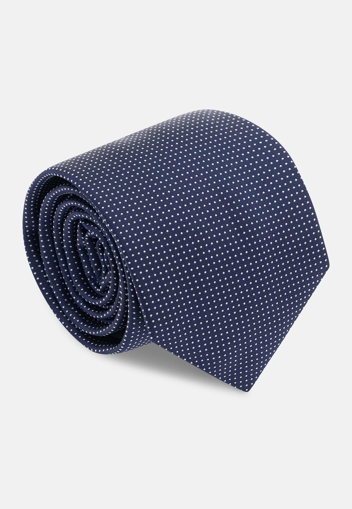 Polka Dot Silk Tie, Navy blue, hi-res, 2