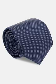 Polka Dot Silk Tie, Navy blue, thumb, 2