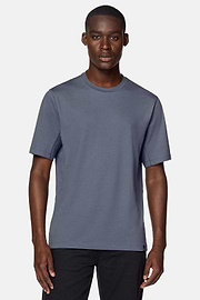 High-Performance Piqué Polo T-Shirt, Indigo, hi-res